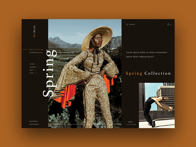 Home Page Luxe : E-commerce typography photography webdesign interactive transition slider ui graphic