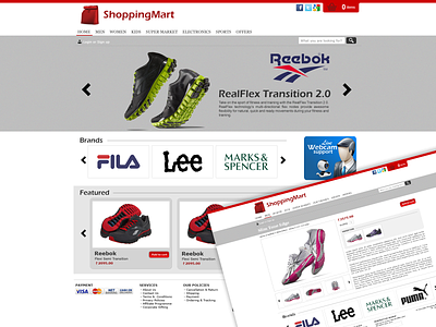 Shopping Mart Website css design html photoshop ui ux web website website design