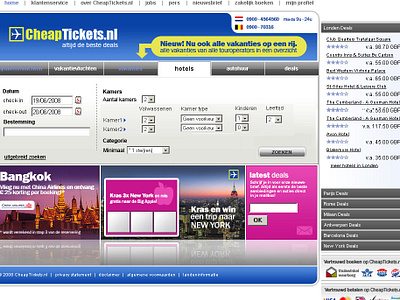 Cheap Tickets - NL Website brand branding corporate creative design photoshop ui website