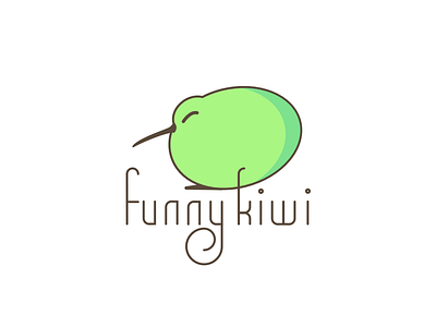 Funny Kiwi cute green illustration kiwi kiwi bird lime logo