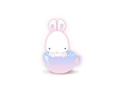 The Chill Rabbit bunny funny kiwi gradient lilac pink rabbit