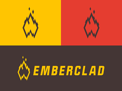 EmberClad Logo Design branding brandmark esports flames gaming icon identity logo red sports startup vector