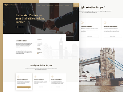 Landing page for dealmakers company branding clean corporate design homepage interface landing minimal modern ui ux web website