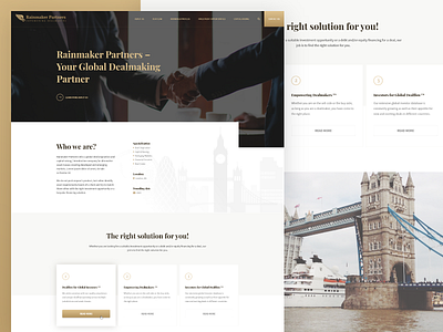 Landing page for dealmakers company