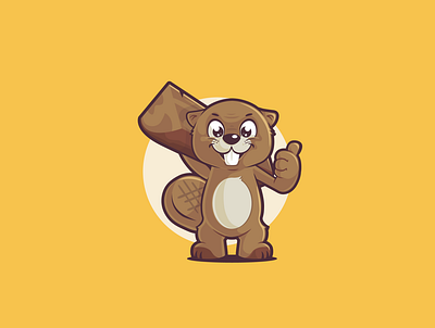 Beaver Mascot animal animal character character character design flat flat design logo mascot mascot character vector