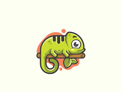 Chameleon animal animal character character character design flat flat design logo mascot mascot character vector