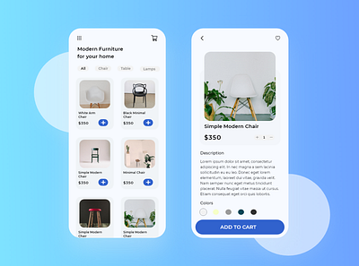 Modern Furniture Shop App Design app branding design