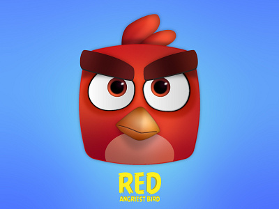 RED - Angriest Bird angry angry bird challenge daily daily challange design drawing illustration illustrator squarish vector