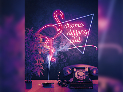 the 'drama dizzing club' neon-noir poster. art club design director dizzing drama illustration manipulation montage movie neon noir