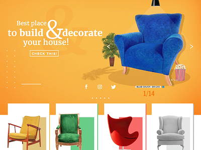 Sofa sales and customization site banner digital art graphic designw landing page photoshop web web design