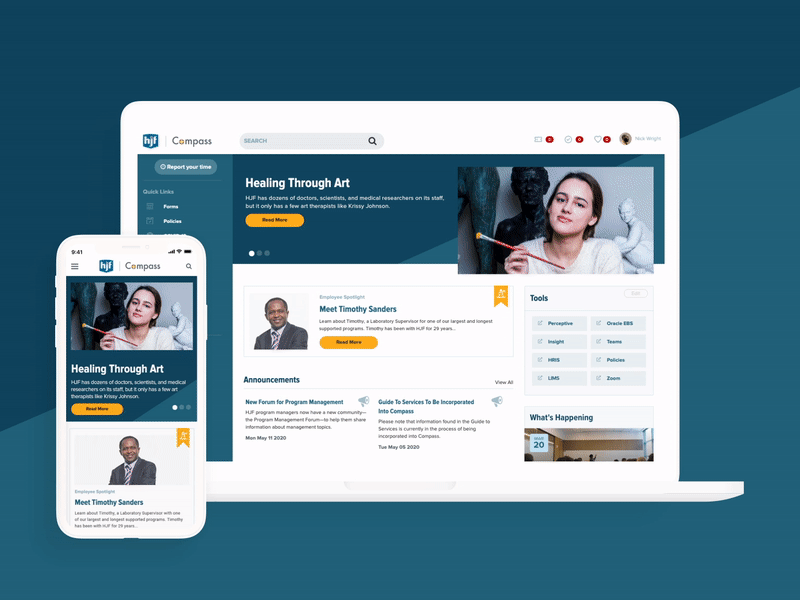 Animated Mockup - Service Portal Intranet Design