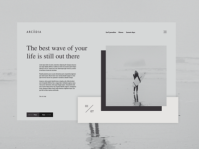 Surfer blog landing page ui. ux ux design webdesig