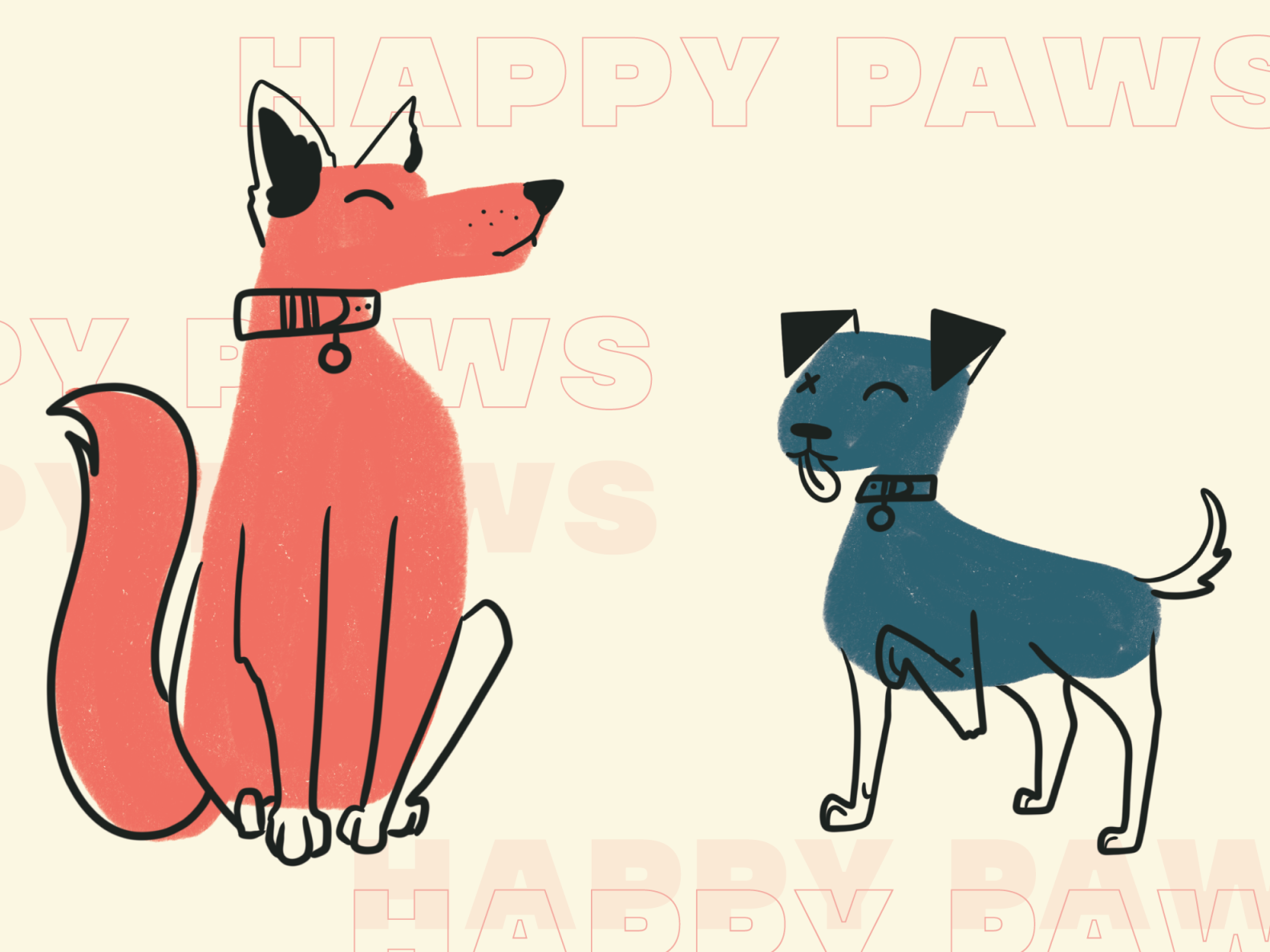Happy Paws Illustration Style by Ghost Thing on Dribbble