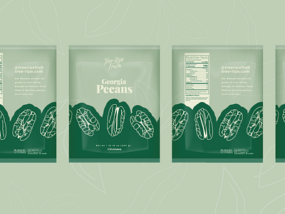 Tree-Ripe Fruit Co Pecan/Pistachio Packaging branding design graphic design illustration illustrator packaging vector