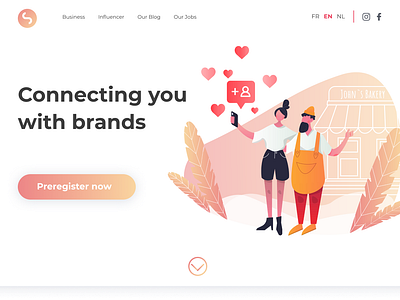 Landing Page design flat illustration illustrator minimal people ui vector web website