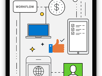 Mobile Workflow Illustration illustration vector