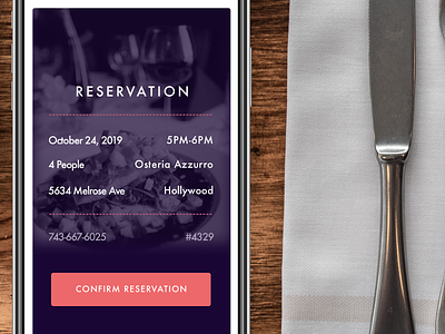 Daily UI - Day 054 - Confirm Reservation