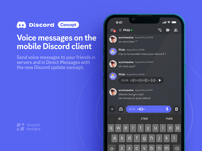 Discord | Voice Messages Concept app design discord ui ux