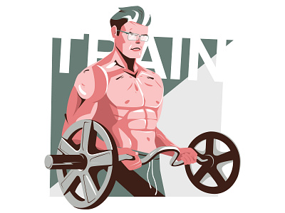 sport/train app art clean design flat illustration illustrator ui vector web