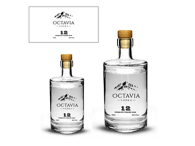 OCTAVIA VODKA 4 branding clean flat illustration logo luxury simple sophisticated vector