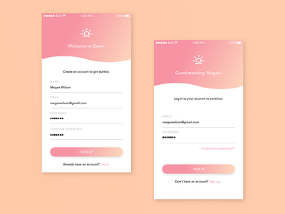 Dawn Sign Up Form — Daily UI