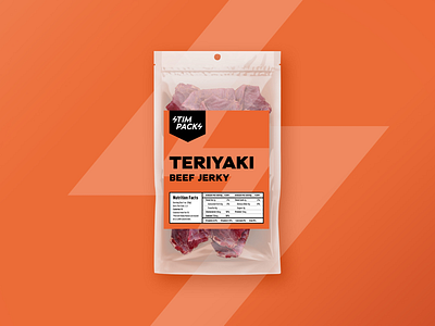 Teriyaki beef jerky package design branding food package snack