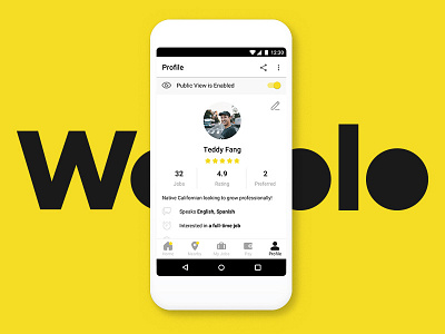 Wonolo Profile Page android material mobile profile ui