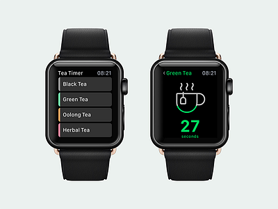 Daily UI#14 Tea CountDown Timer for Apple Watch dailyui design food mobile tea timer ui