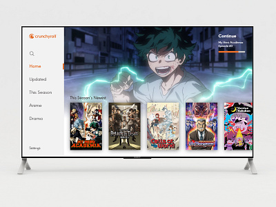 Daily UI #025 TV App anime crunchyroll dailyui tv ui