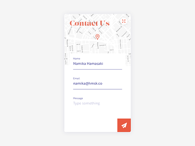 Daily UI #028 Contact Us contact dailyui form map mobile ui