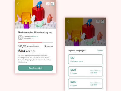 Daily UI #032 Crowdfunding Campaign campaign crowdfunding dailyui mobile ui