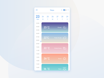 Daily UI #37 Weather app dailyui mobile pastel ui weather