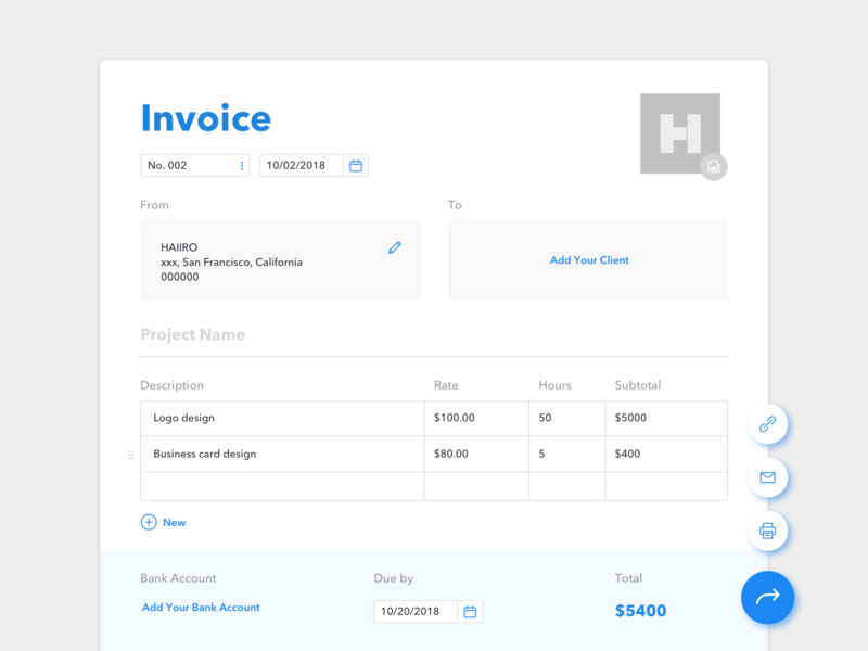 Daily UI #46 Invoice by Namika Hamasaki on Dribbble