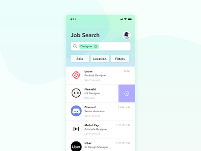 Daily UI #50 Job Listing dailyui iphone job list listing mobile ui