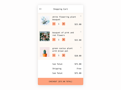 Daily UI #58 Shopping Cart cart dailyui ec mobile shoppingcart ui