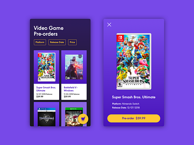 Daily UI #75 Pre-order dailyui ec game mobile order preorder ui