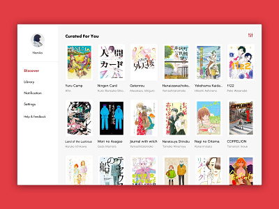 Daily UI #91 Curated For You book comic curated dailyui manga recommendation shelf ui