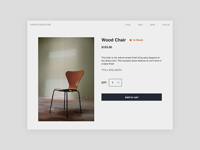 Daily UI #96 Currently In-Stock dailyui ec furniture ui