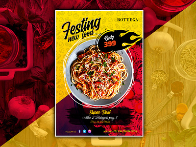 BOTTEGA Flyer creative flyer flyer artwork food menu poster redesign restaurant