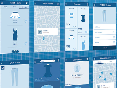 Store wireframes