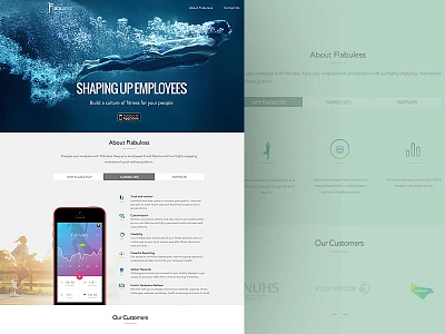 Landing Page fitness app iphone6 landing page ui design ux design. iphone app