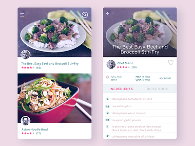 Recipe App clean ui food app iphone app recipe app uiux design