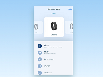 Connect Apps clean ui fitness app iphone app uiux design