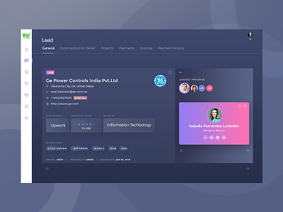 Lead detail screen analytic clean ui colorful dashboad uiux design wireframe design