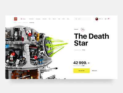 Lego "The Death Star" design product design product page ui ui ux web design
