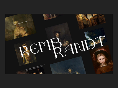 Rembrandt Homepage black black background design graphic design grid poster ui web design