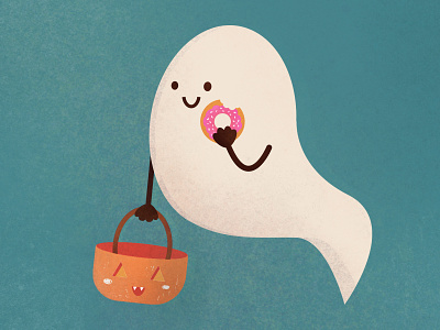 Trick or treat! autumn character cute design flatdesign ghost halloween halloween design illustration photoshop
