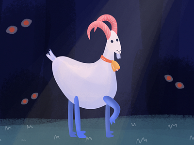 Magic Goat autumn character design flatdesign forest goat illustration pink procreate product