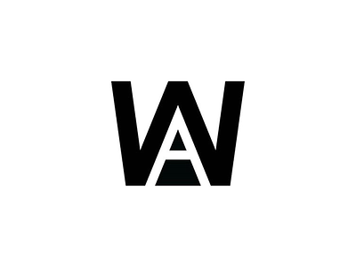 WA blackandwhite design graphicdesign lettering logo logodesign logodesigner monogram negativespace symbol type