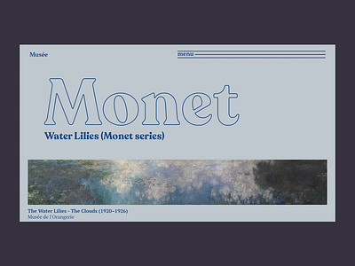 Monet - Water Lilies animacion blog gallery interaction monet paint typogaphy ui ui animation website